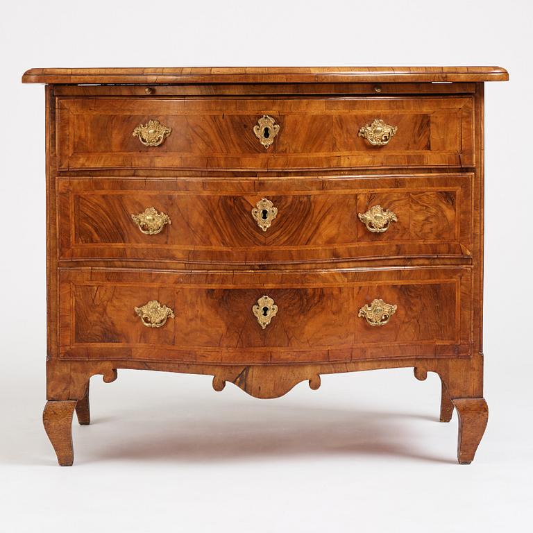 A Swedish late Baroque commode, mid 18th century.