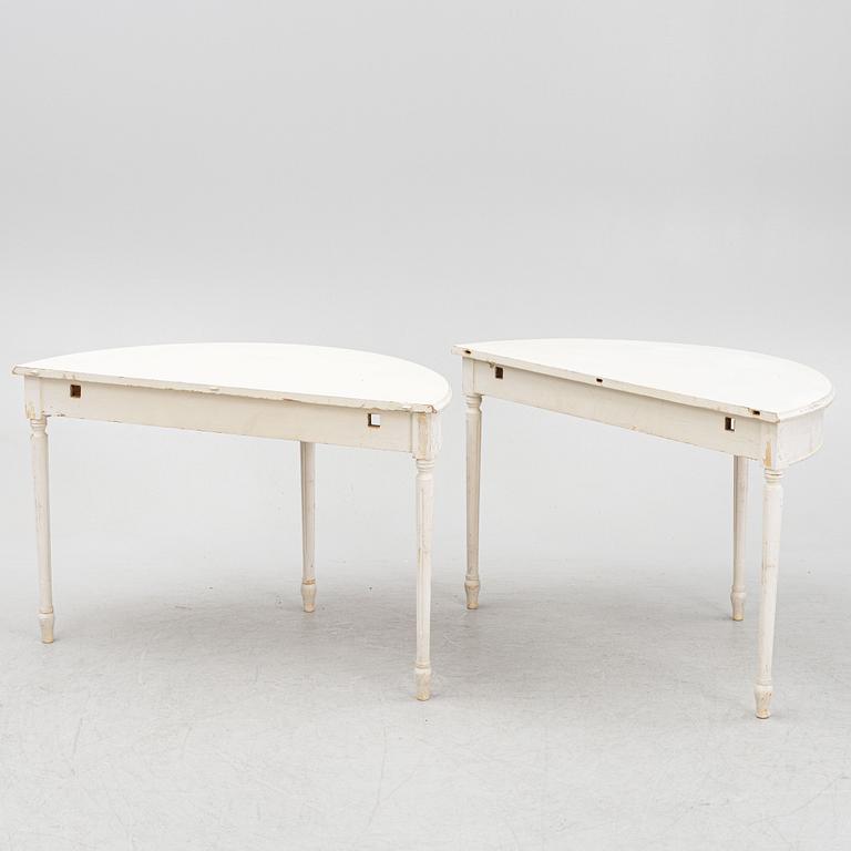 Two crescent shaped tables, beginning of the 20th century.