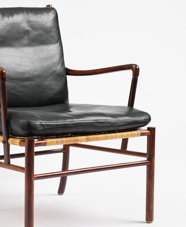 Ole Wanscher, an early pair of rosewood "Colonial Chair" model PJ 149, Poul Jeppesen, Denmark, ca. 1950.