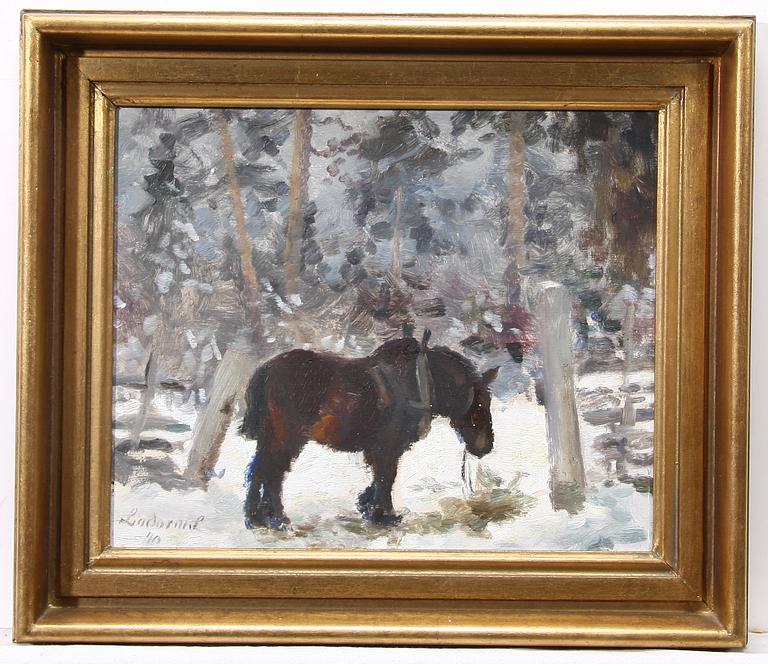 LINDORM LILJEFORS, olja på pannå, sign o dat -40.
