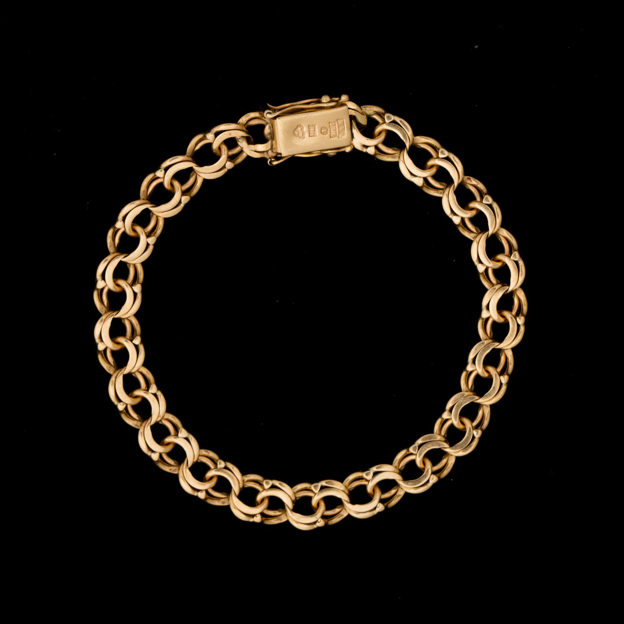 ARMBAND, 18K guld. M K's Guldsmedsateljé, Stockholm 1958. Vikt ca 13 gram.