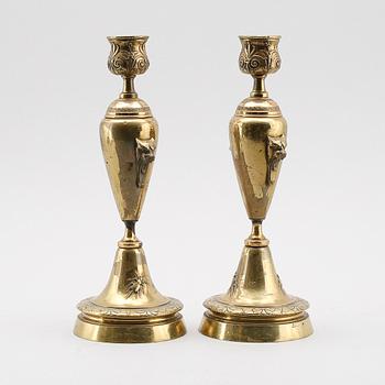 LJUSSTAKAR, 1 par, förgylld brons, 1800-tal.