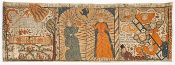 Bonadsmålning, Sydsverige, limfärg på papper, daterad 1827.