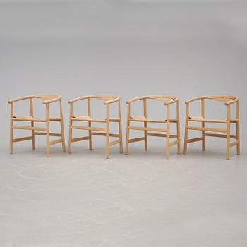 KARMSTOLAR, 4 st, pp 201/203, Hans J Wegner för PP Möbler, Alleröd, Danmark. Formgiven 1969.
