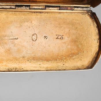 DOSOR, 7 st, silver samt pärlemor, Anders Beckman, Mariestad, 1700/1800-tal. Silvervikt 378 g.