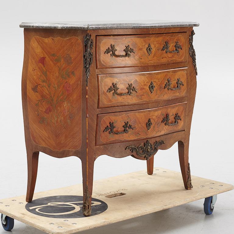 A Louis XV-style marquetry commode, first part of the 20th century.