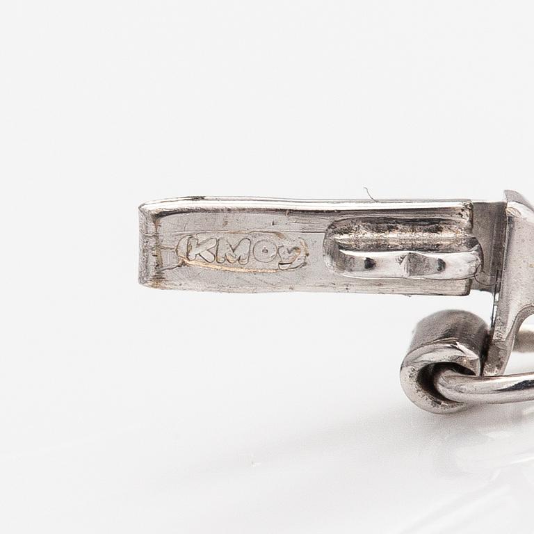 Armband, 14K vitguld, safirer, diamanter ca. 0.20 ct tot enl gravyr.