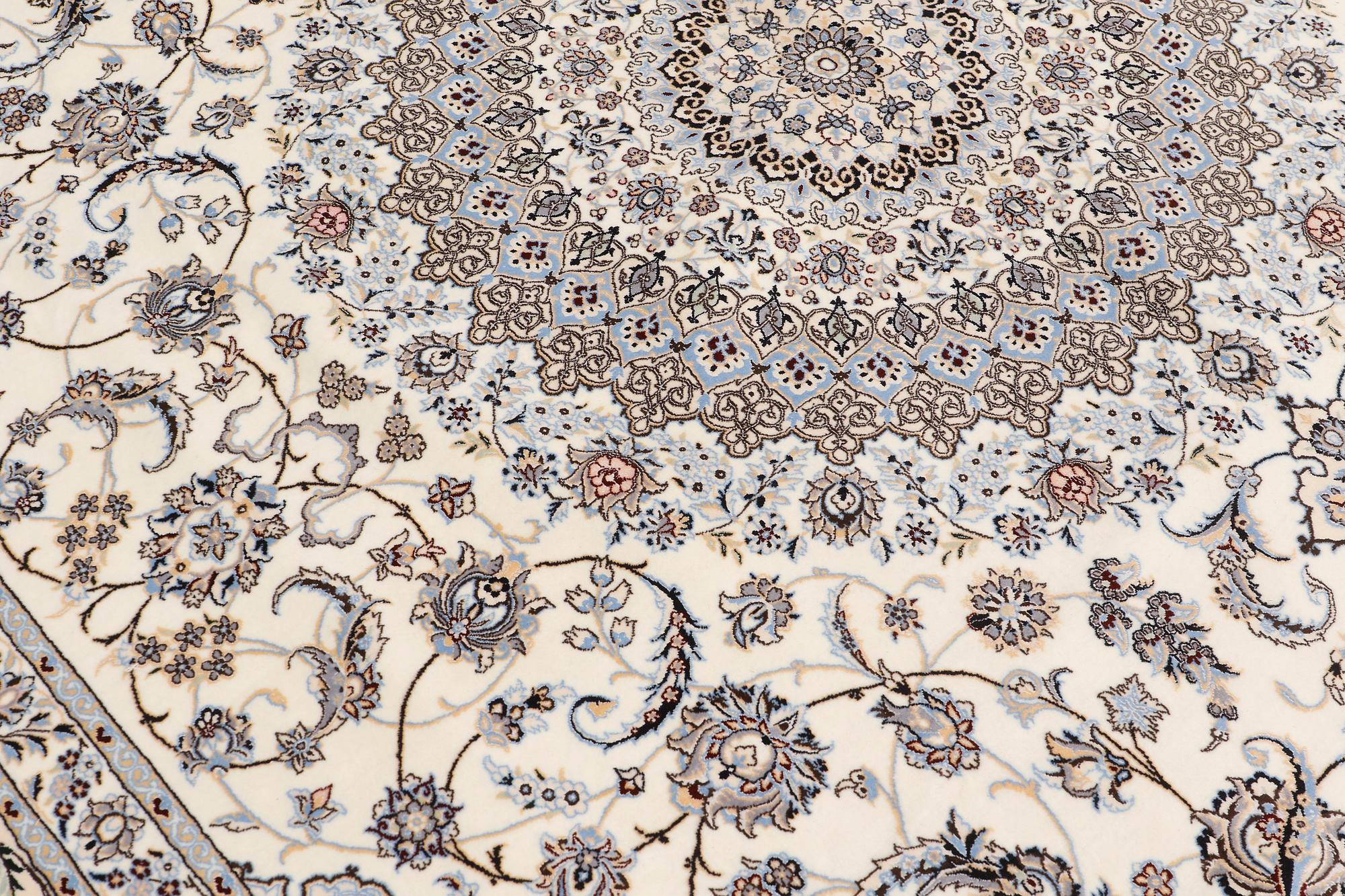 A part silk Nain carpet s.k 6LAA, ca 408 x 304 cm.