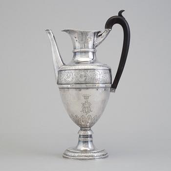 A RIGA SILVER WINE JUG maker's mark latin RM, possibly Richard Müller, Riga, Latvia, late 19th century.