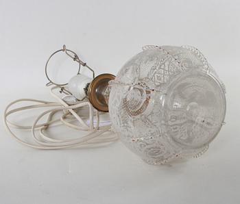 BORDSLAMPA, glas, 18/1900-tal.