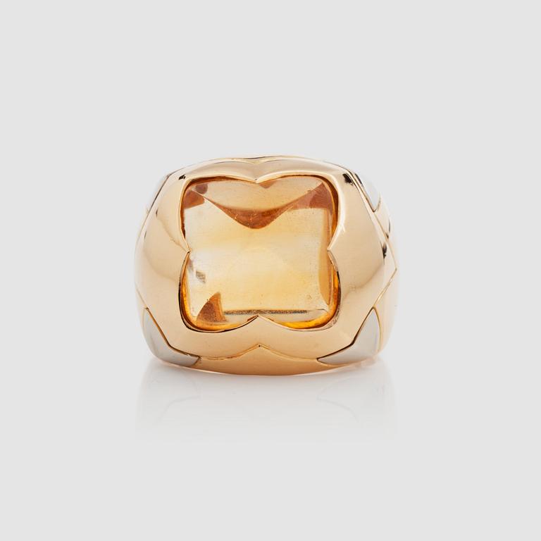 A Bulgari "Pyramid" citrine ring.