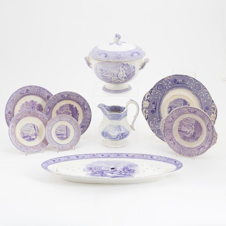 Servis, 122 delar, flintgods, "Carrara", Gustavsberg, i produktion 1860-1908.