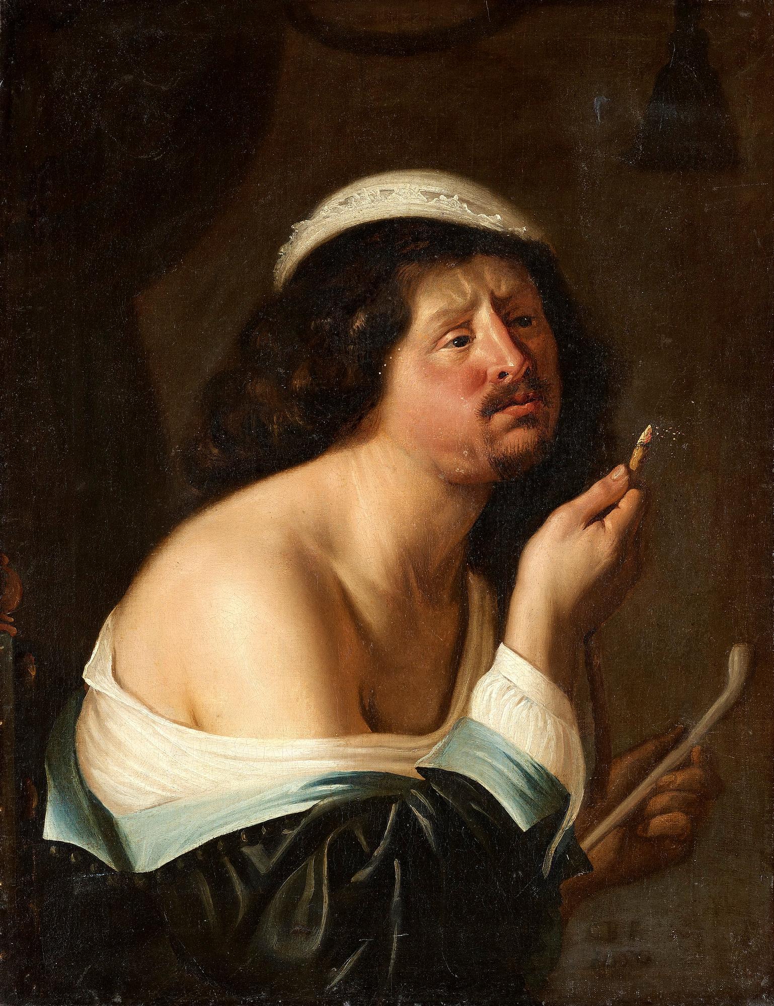 JAN HARMENSZ. BYLERT, Hans krets. Olja på uppfodrad duk, otydligt signerad och daterad.