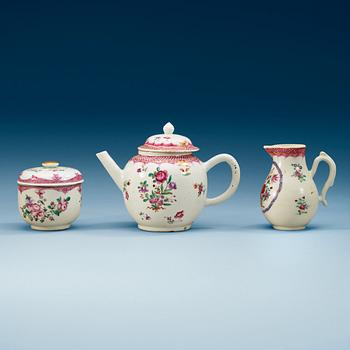 A matched famille rose tea set, Qing dynasty, Qianlong (1736-95).