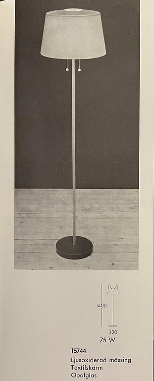 Harald Notini, a pair of floor lamps, model "15744", Arvid Böhlmarks Lampfabrik, 1950s.