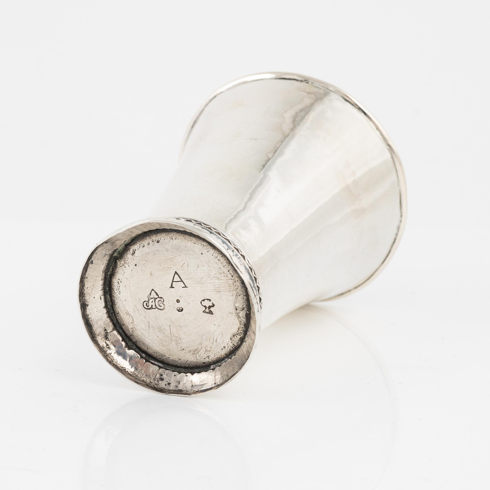 Arvid Castman, bägare, silver, Eksjö 1759.