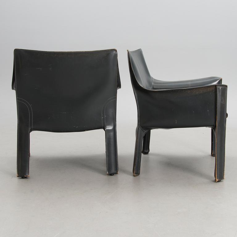 A pair late 20th century '414 Cab' chairs by Cassina, Italy.