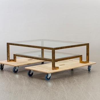 SOFFBORD, glas och mässing, Italien, 1900-talets andra hälft.