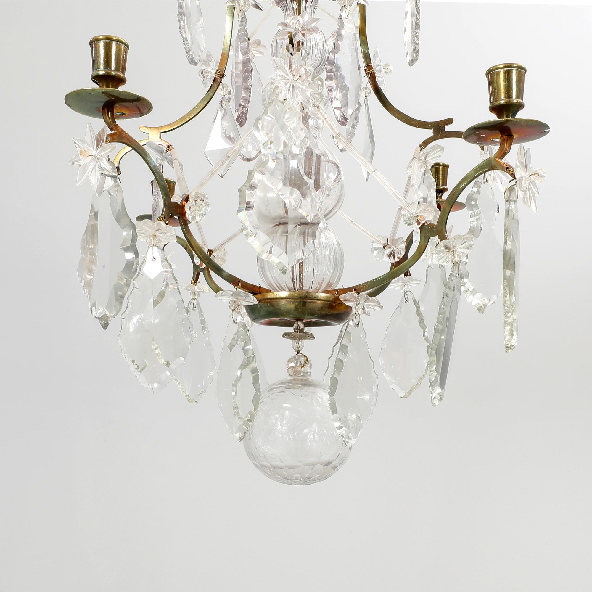 A Rococo style chandelier around 1900.