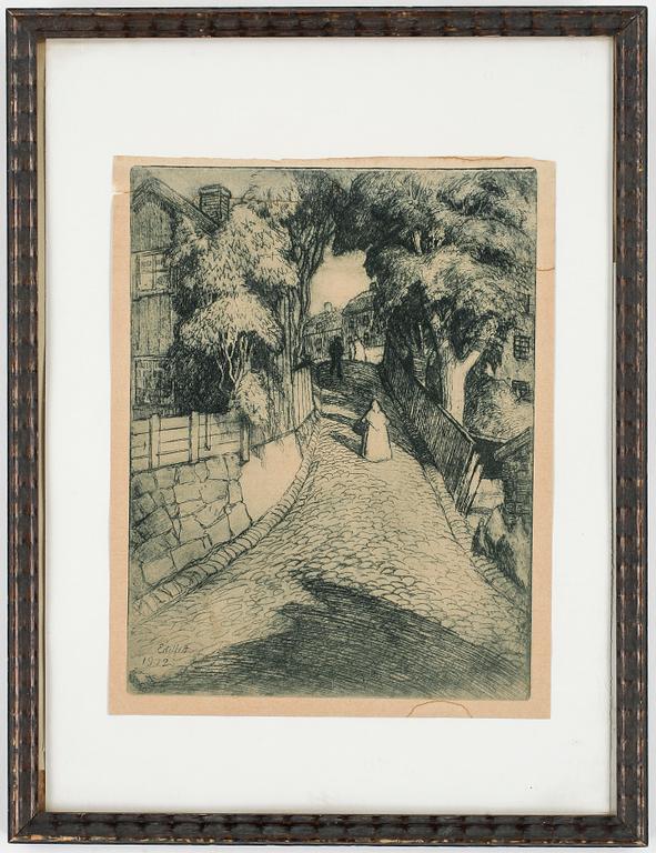 ALBERT EDELFELT, etsning, sign i plåten, 1902.