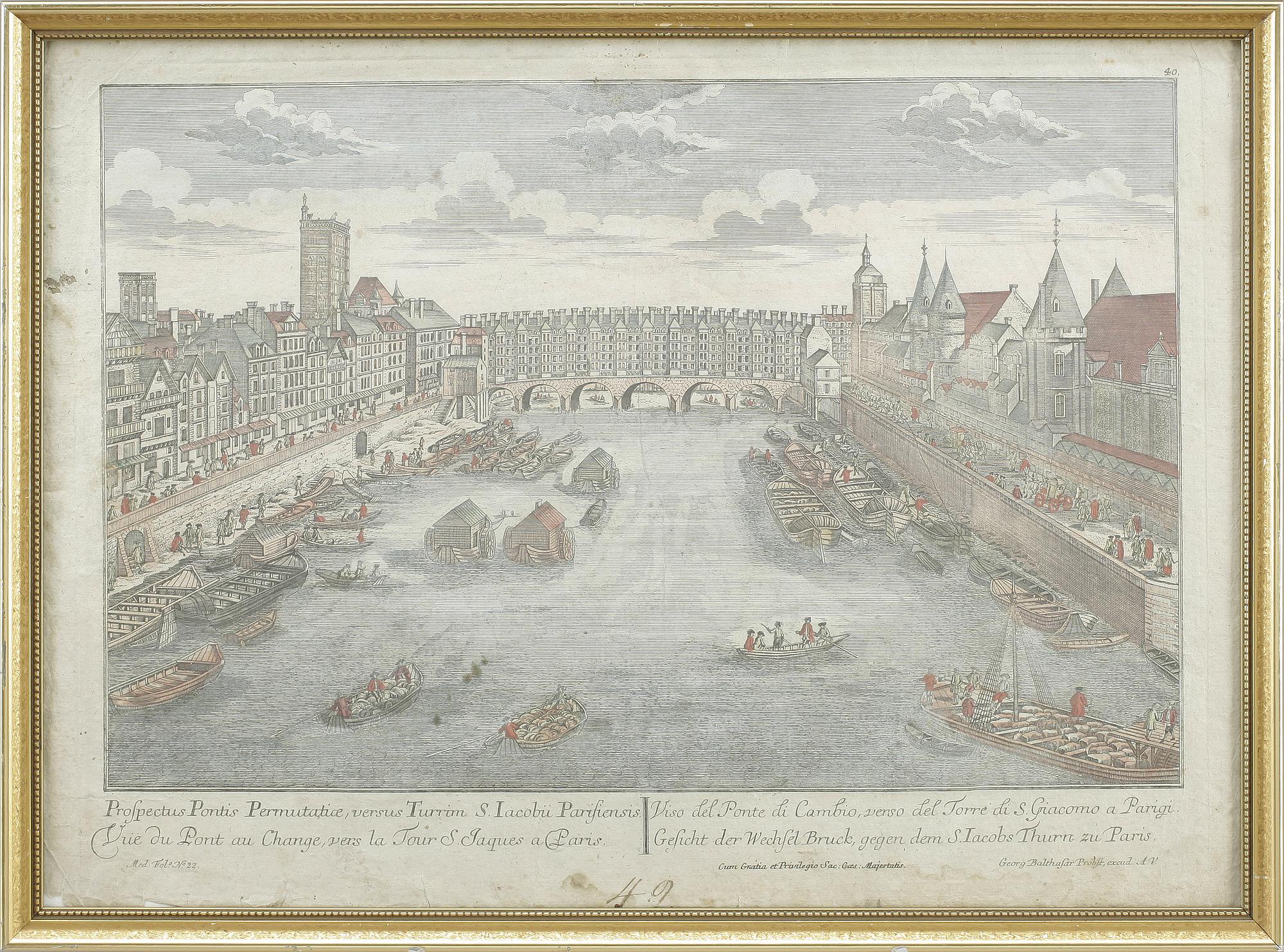 KOPPARSTICK, 2 st, delvis kolorerade, 1700-tal.