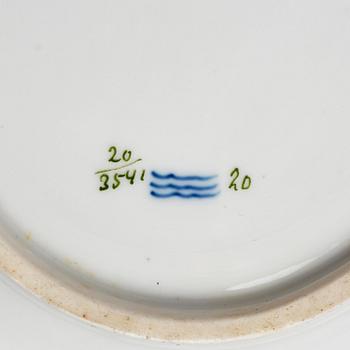 Two Royal Copenhagen 'Flora Danica' leaf shaped dishes, Denmark, 20th century.