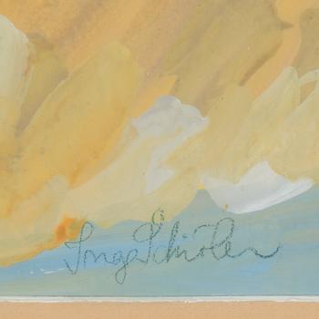 INGE SCHIÖLER, watercolour, signed.