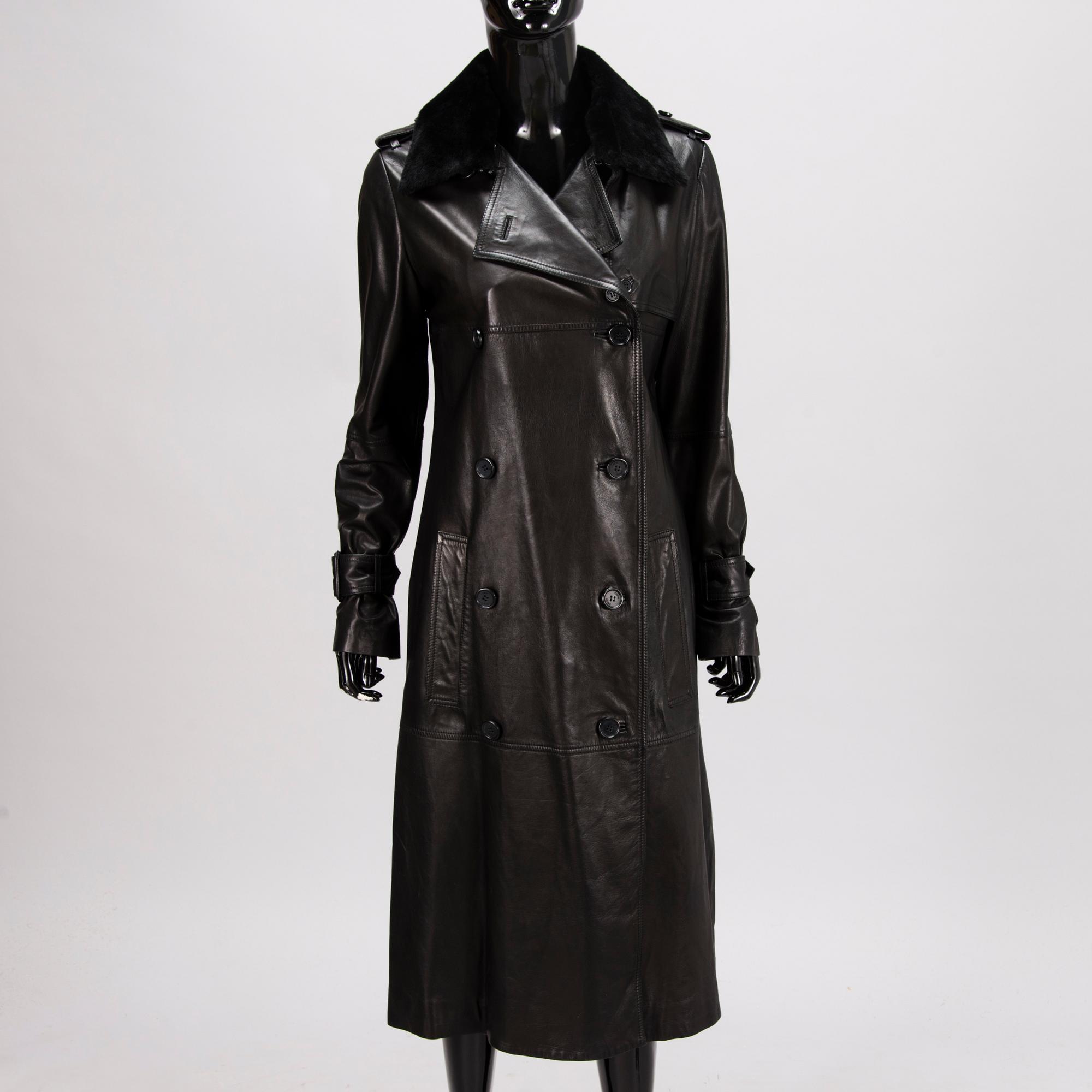 Hugo boss leather trench coat online