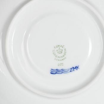 A Royal Copenhagen 'Blå blomst' part service, Denmark, 20th century. (44 pieces).