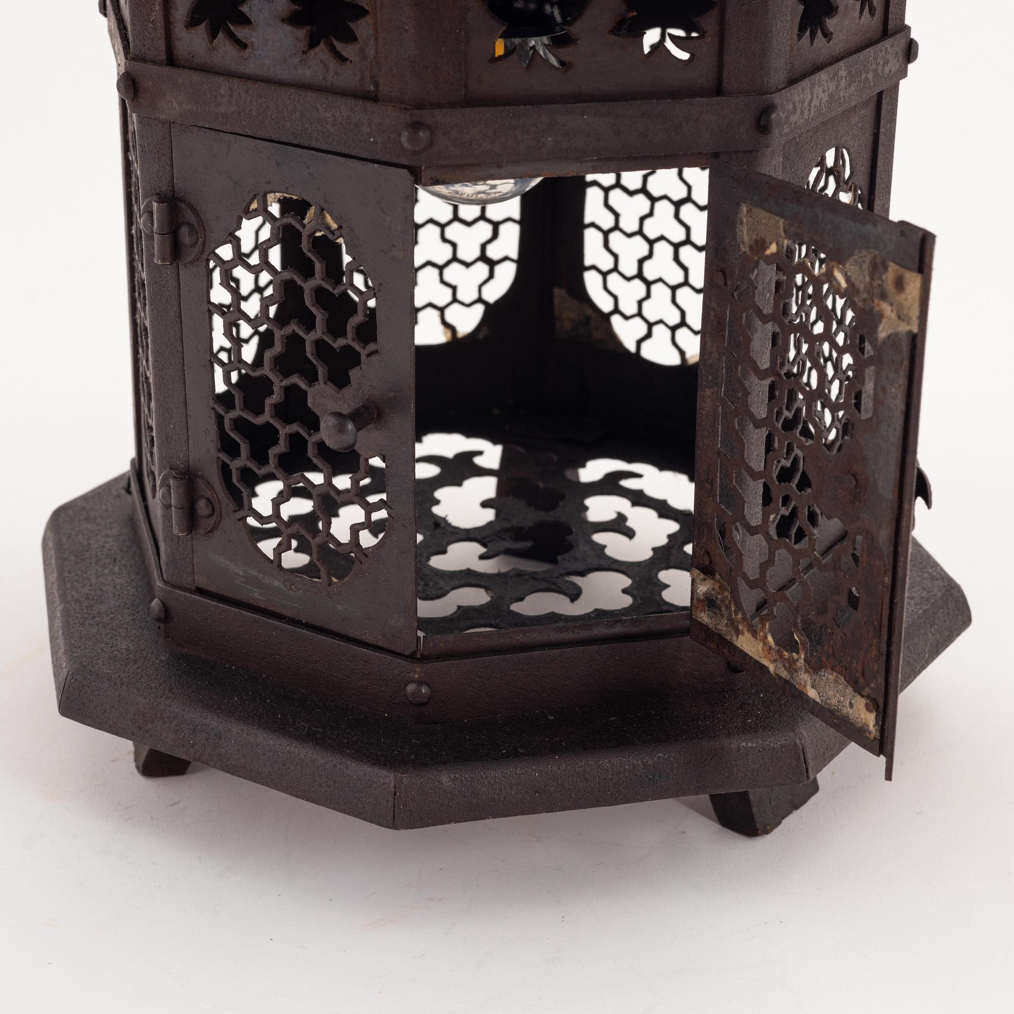 A Japanese octagonal shaped iron lantern, presumably first half of the 20th Century.