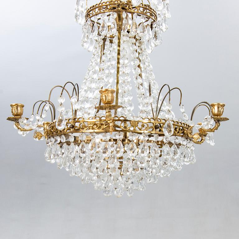 A Gustavian style chandelier mid 1900s/later part.