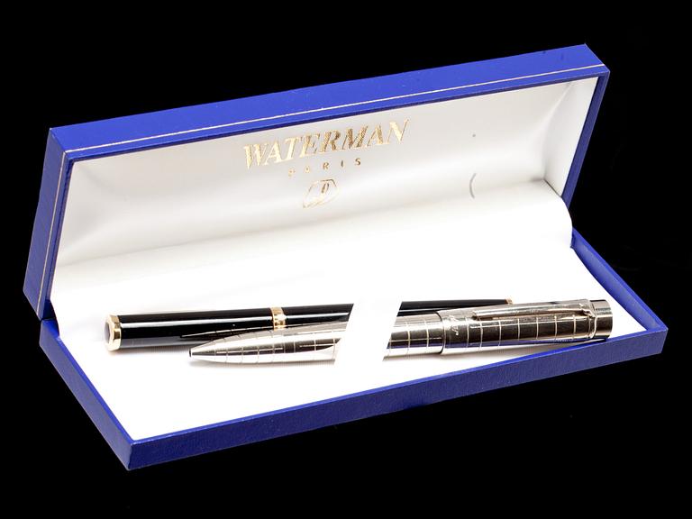PENNOR, 2 st, Waterman Paris, reservoarpenna, Cartier kulspetspenna.