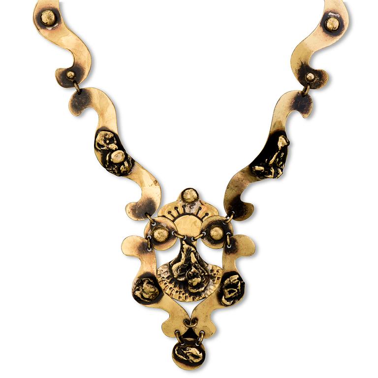 SEPPO TAMMINEN, NECKLACE, brass, 1970s.