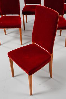 STOLAR, 6 st, "Gustavus", Carl Malmsten för Åfors Möbelfabrik. 1900-talets mitt.
