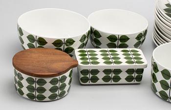 SERVISDELAR, 25 delar, flintgods och porslin, "Berså", Stig Lindberg, Gustavsberg, 1960-tal.