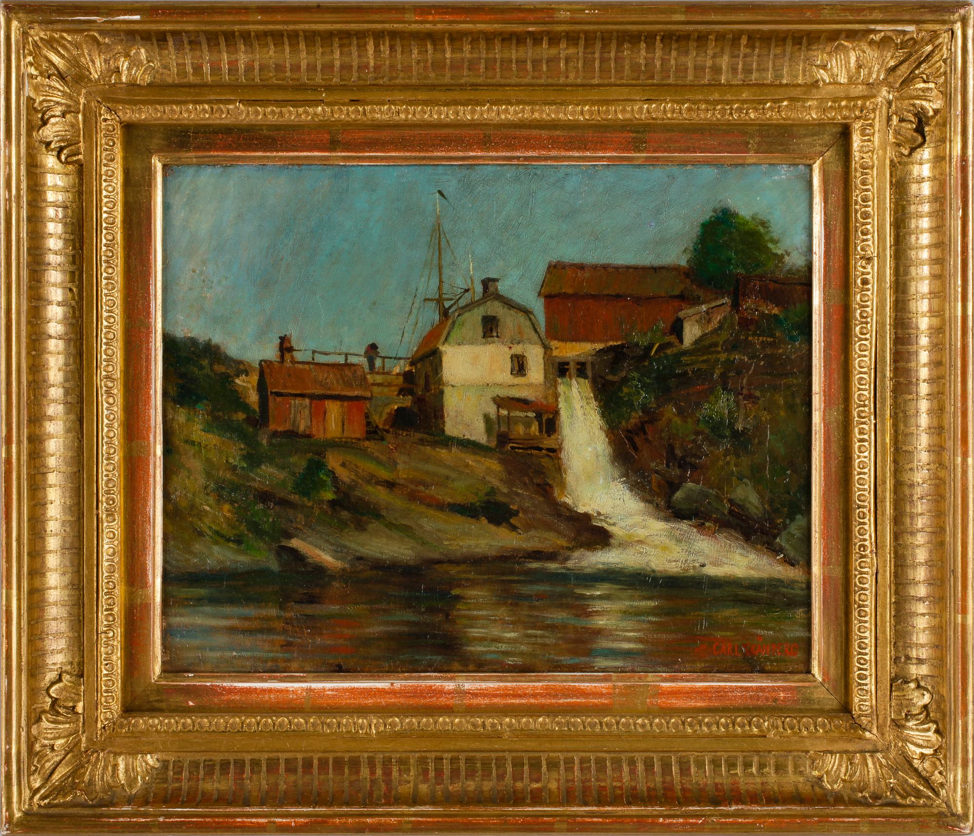 CARL SKÅNBERG, olja på pannå, sign.