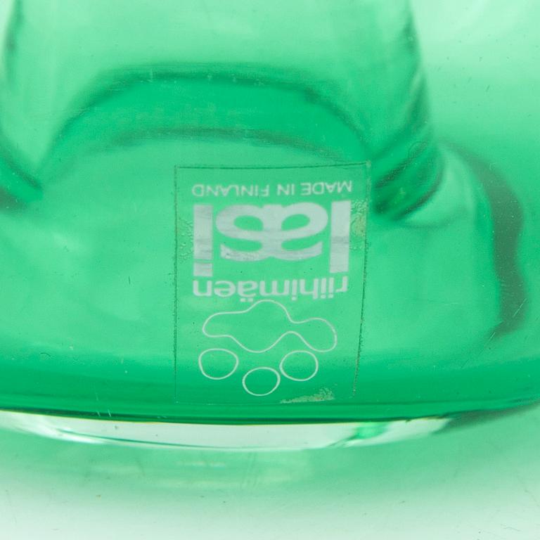 Tamara Aladin, Vases and a decanter, 3 pcs, glass, Riihimäen Lasi, Finland, 1960s/70s.