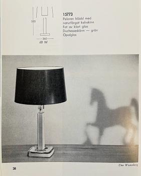 Uno Westerberg, a pair of table lamps, model '15773', Arvid Böhlmarks Lampfabrik, Sweden, 1960s.