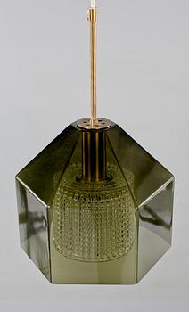 TAKLAMPA, "RD 1624", Carl Fagerlund, Orrefors, 1960-tal. Höjd 43 cm.