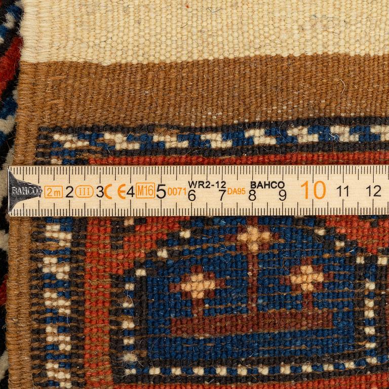 A pair, semi-antique rug, Döşemealtı, Antalya region, Turkey, ca 75 x 77 cm.