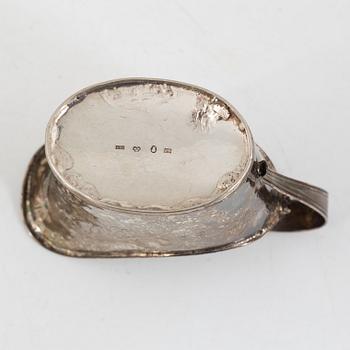 Bowls, cups, cutlery, cream jug, and candlestick, 11 pieces, silver. Including K Anderson, Stockholm 1923.