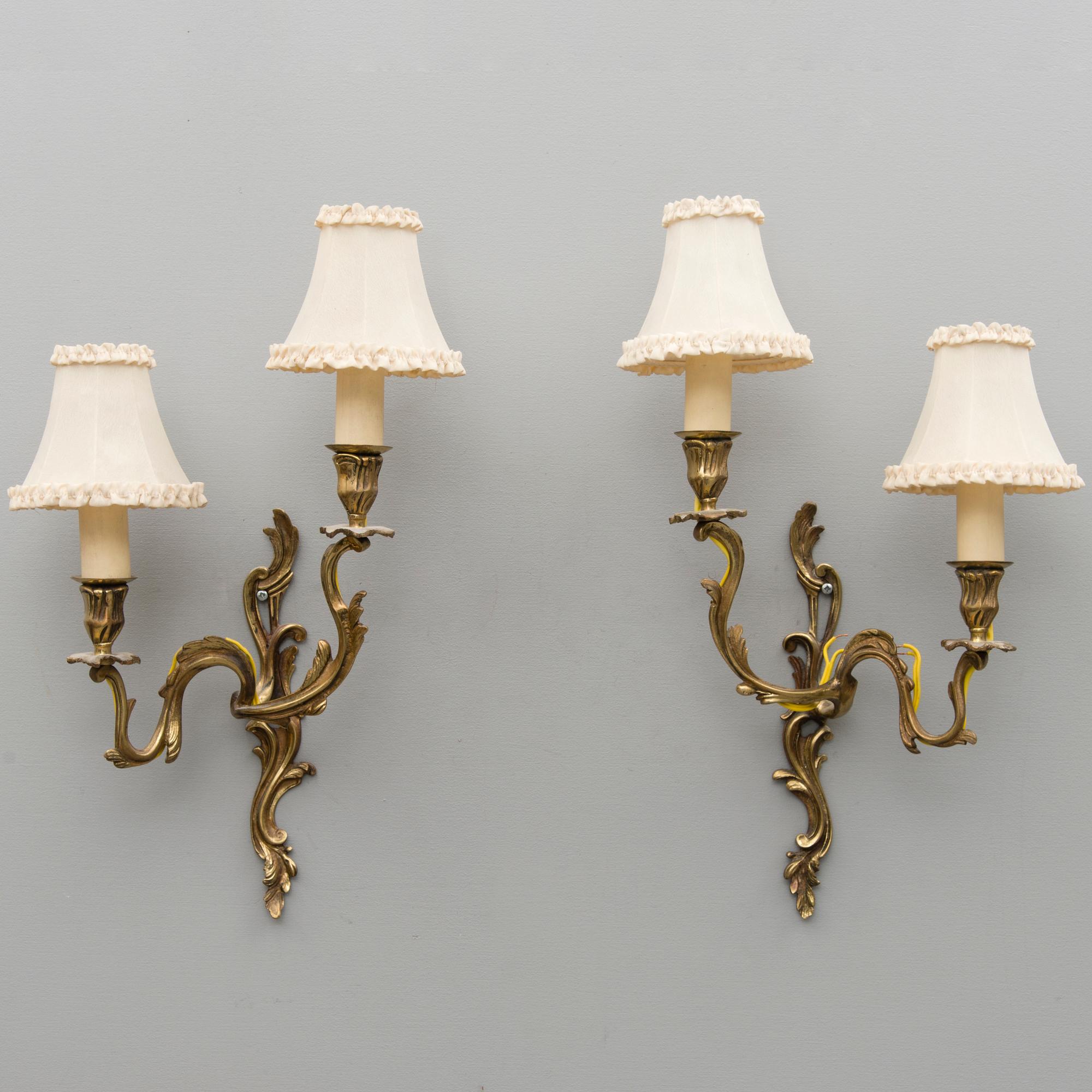A pair of late 19th Century wall sconces.