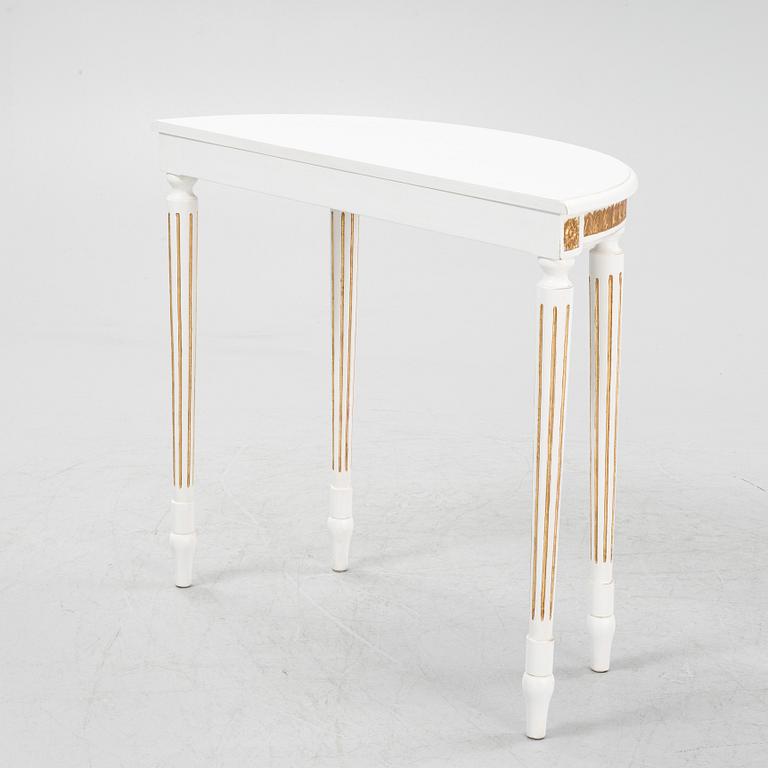 A Gustavian style side table, around 1900.