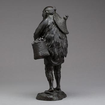 FIGURIN, brons, signerad, Japan, 1900-talets början.