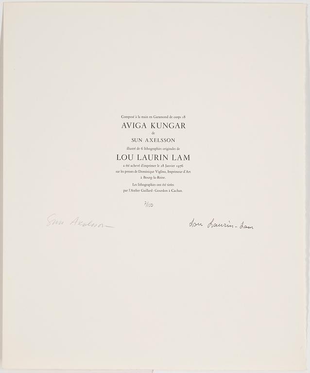 LOU LAURIN-LAM, mapp, 6 st litografier, signerade och numrerade 7/150.