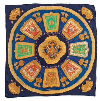 773. HERMÈS, a silk scarf, "Poste et Cavalerie".