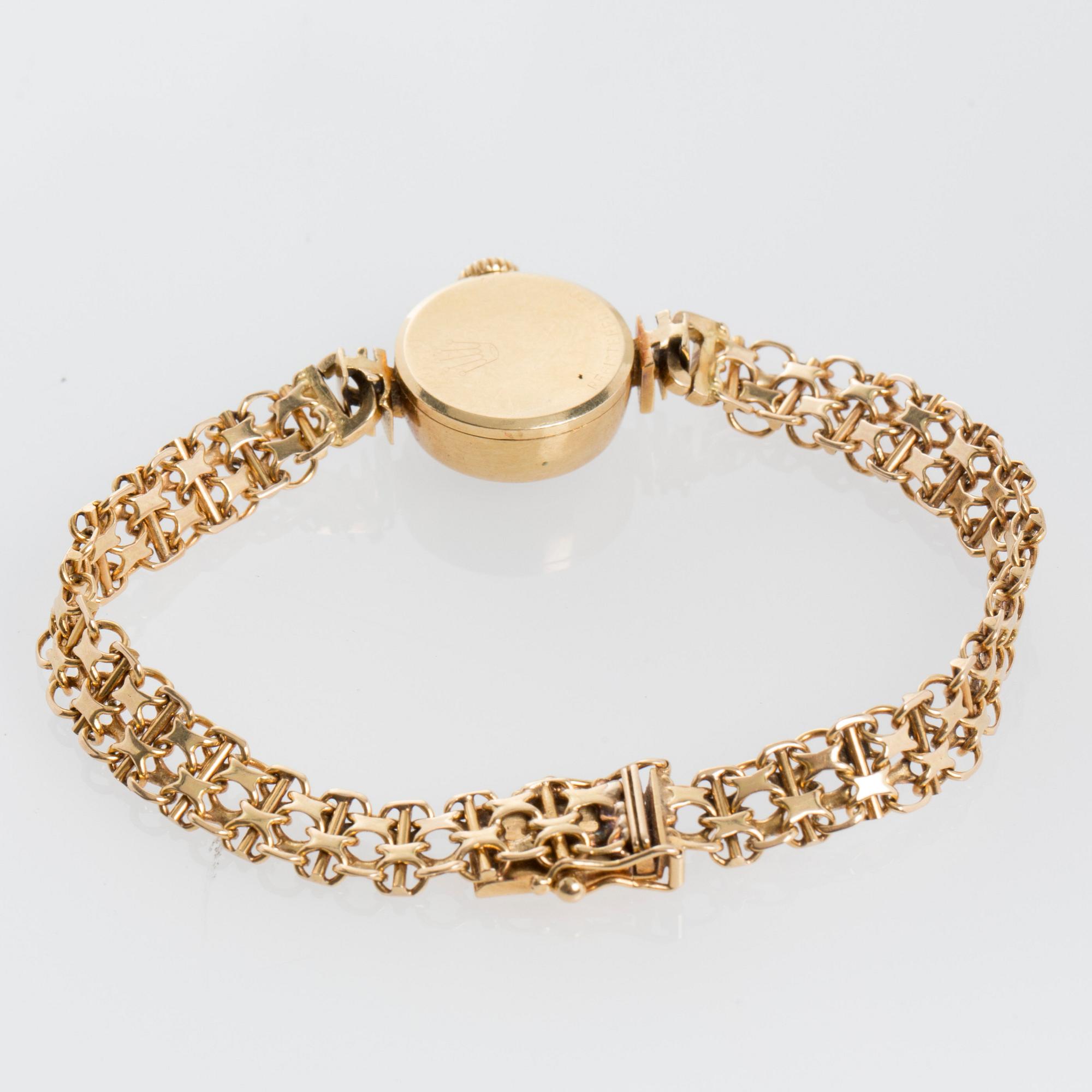 ARMBANDSUR, Rolex, Orchid, 1960 - tal. 18K guld. Ej original X-länk, total vikt ca 20 g.