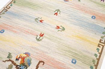 Carl Dangel, rug, "The Parrot" flat weave, c. 295 x 200 cm, signed CD.