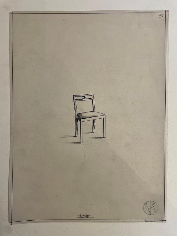 Axel Einar Hjorth, a pair of oak "Dagmar" chairs, Nordiska Kompaniet, Sweden, 1937.