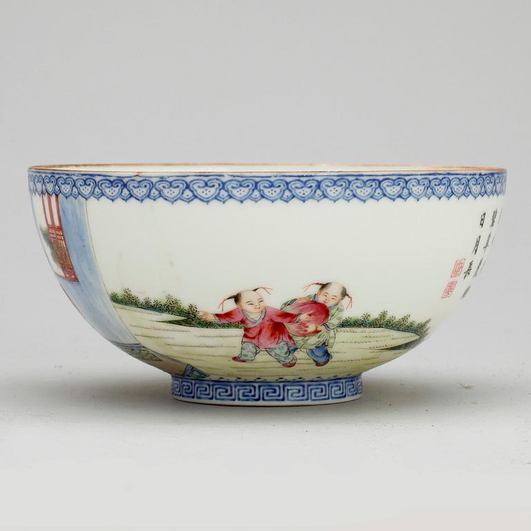 SKÅL, äggskalsporslin, Republik (1912-49), Kina.